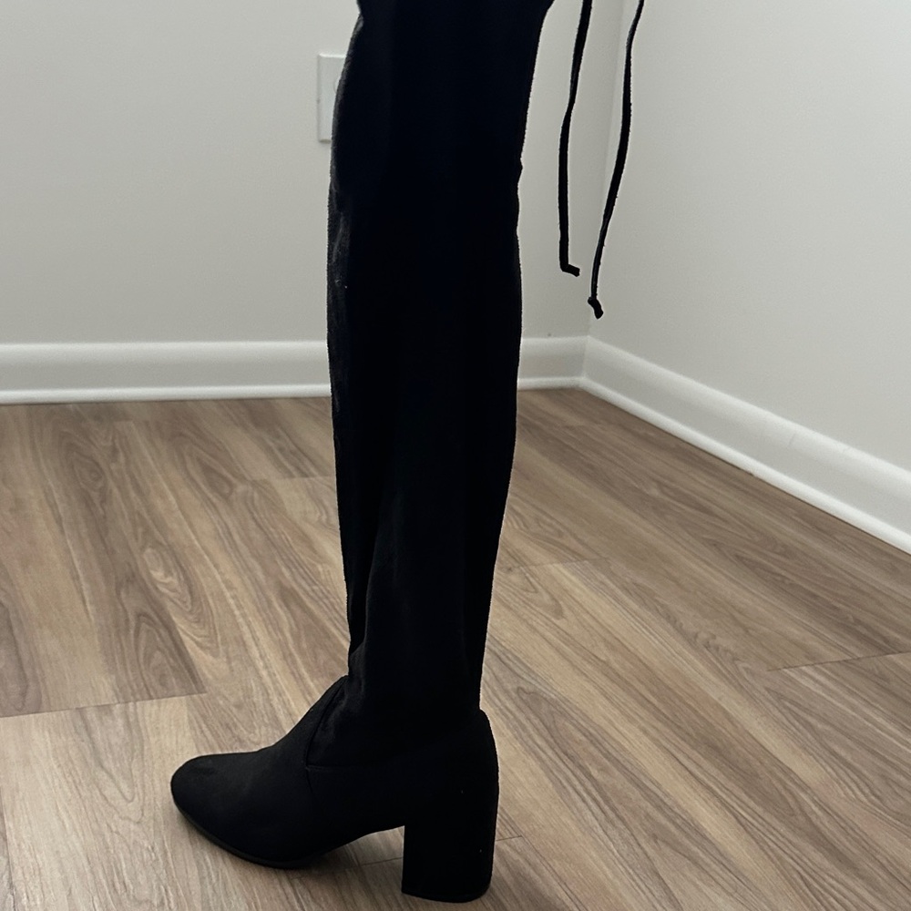 SHEIN Elegant Black Over the Knee Boots